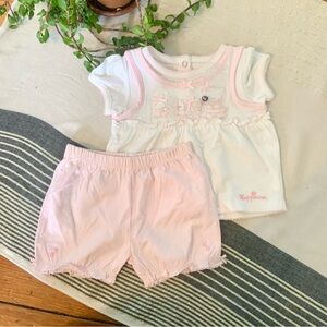 NWT Italian Designer Shorts and Top Baby Girl Set